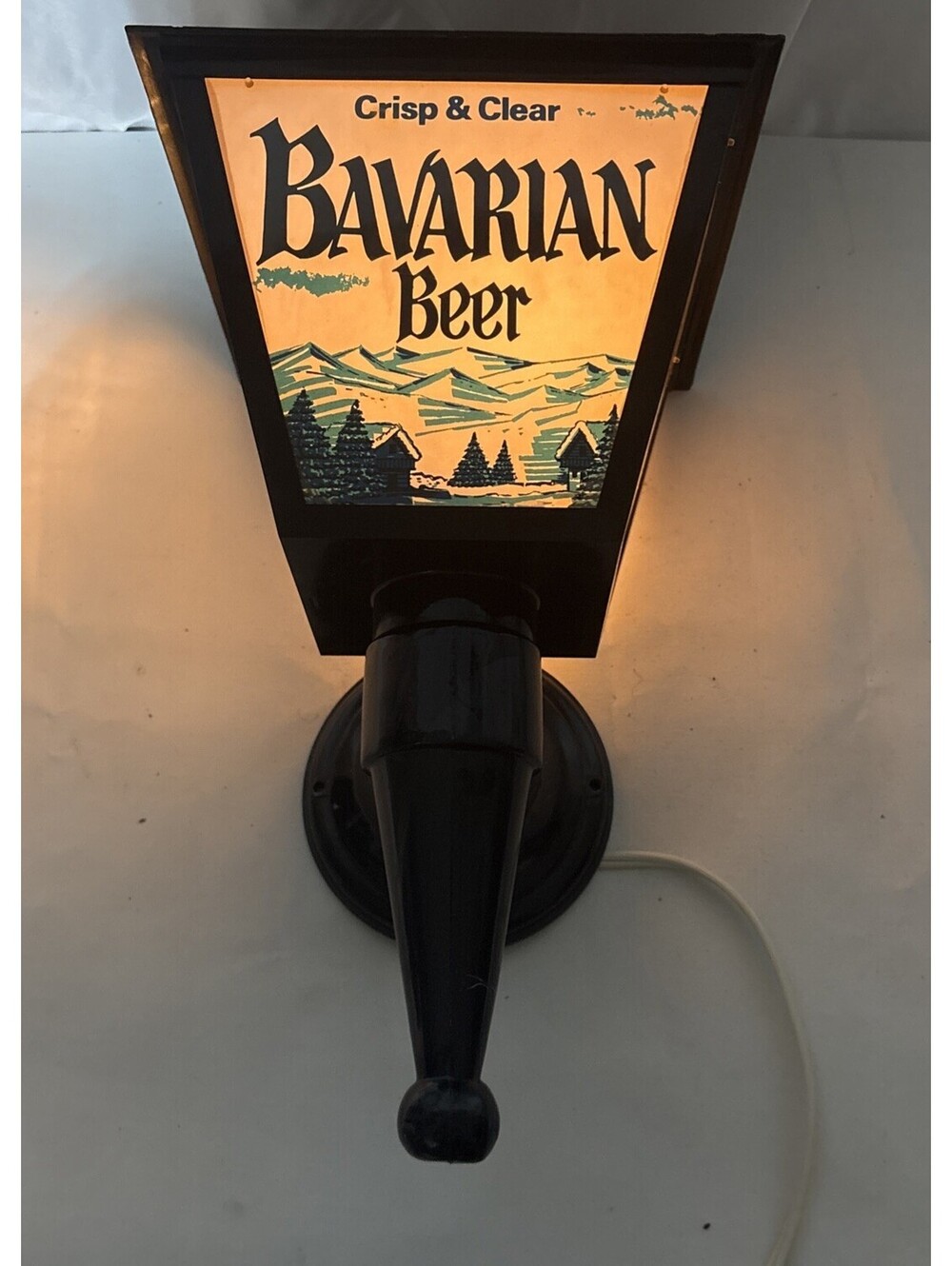 Vintage Schmidts Bavarian Beer Lighted Wall Sconce Lantern Bar Sign Rare WORKING